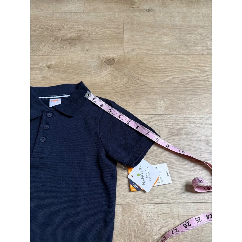 NWT Boys Kids Gymboree playproof uniforms nanotex short sleeve navy polo size 3T